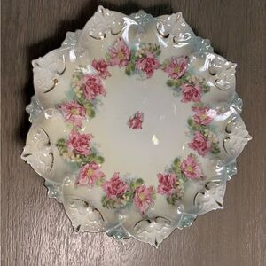 Floral Decorative Platter with Pink Roses